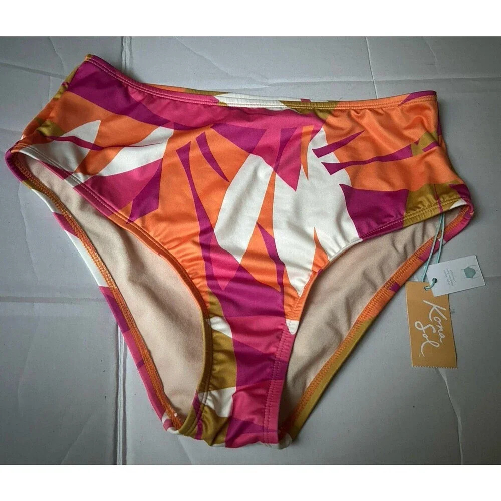 Kona Sol Women's High Waist Swim Bottoms size Medium NWT